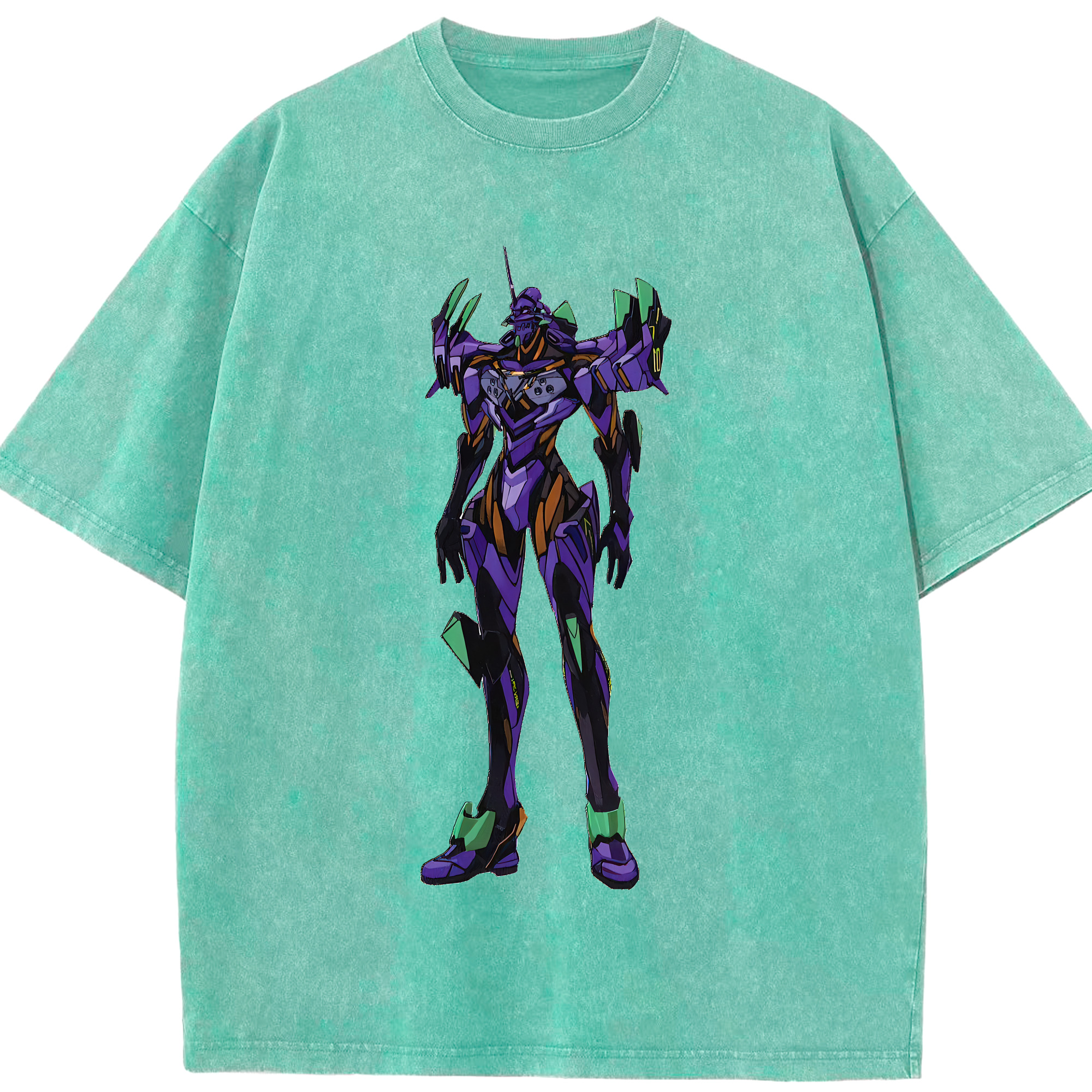 （画像用） EVA 新世紀エヴァンゲリオン 綿100% ヴィンテージ風 半袖Tシャツ（フロントプリント）